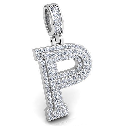 Alphabet Latter P Diamond Pendent 3d Model print 3D print model