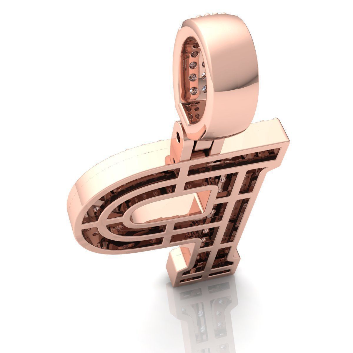 Alphabet Latter P Diamond Pendent 3d Model print 3D print model_8