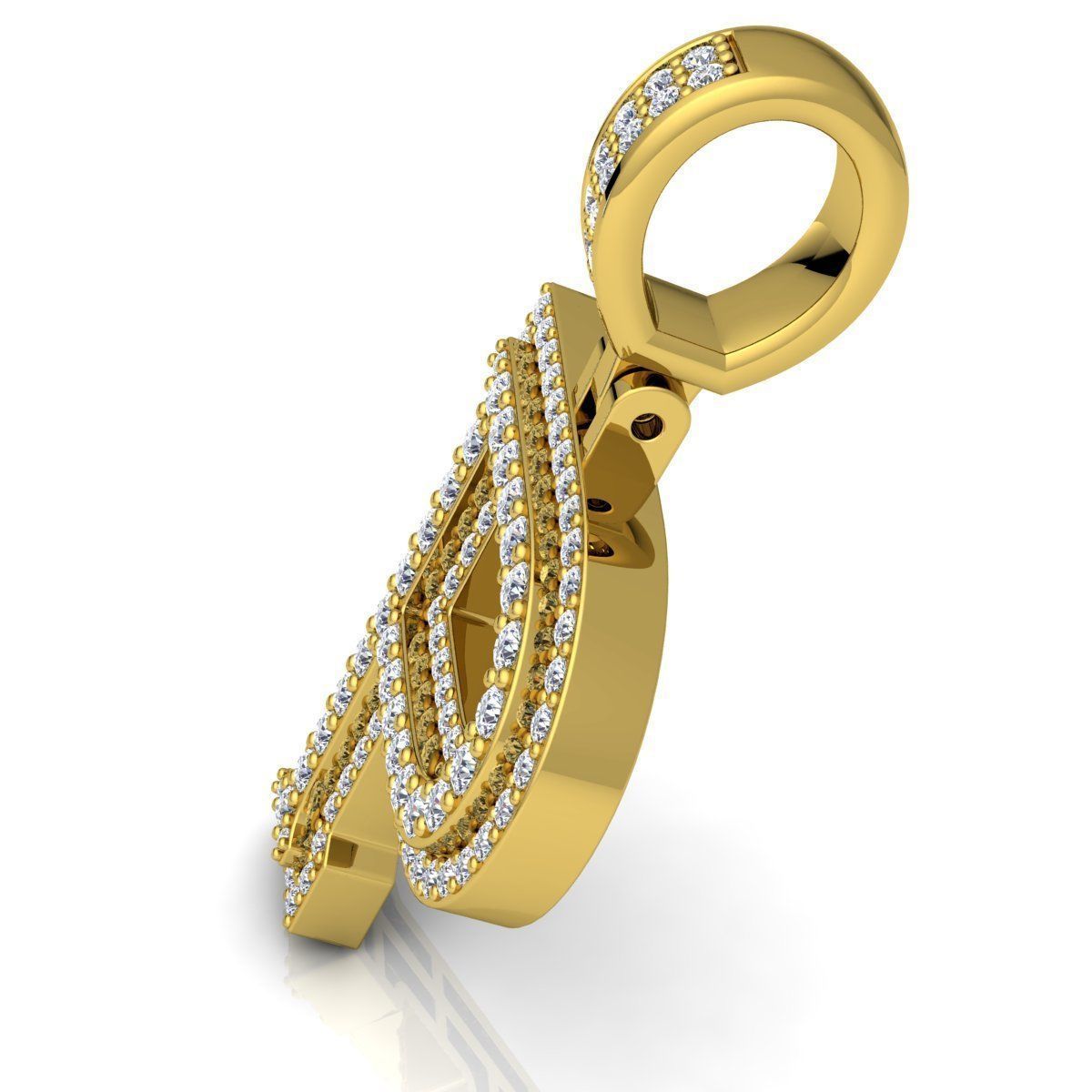 Alphabet Latter P Diamond Pendent 3d Model print 3D print model_10