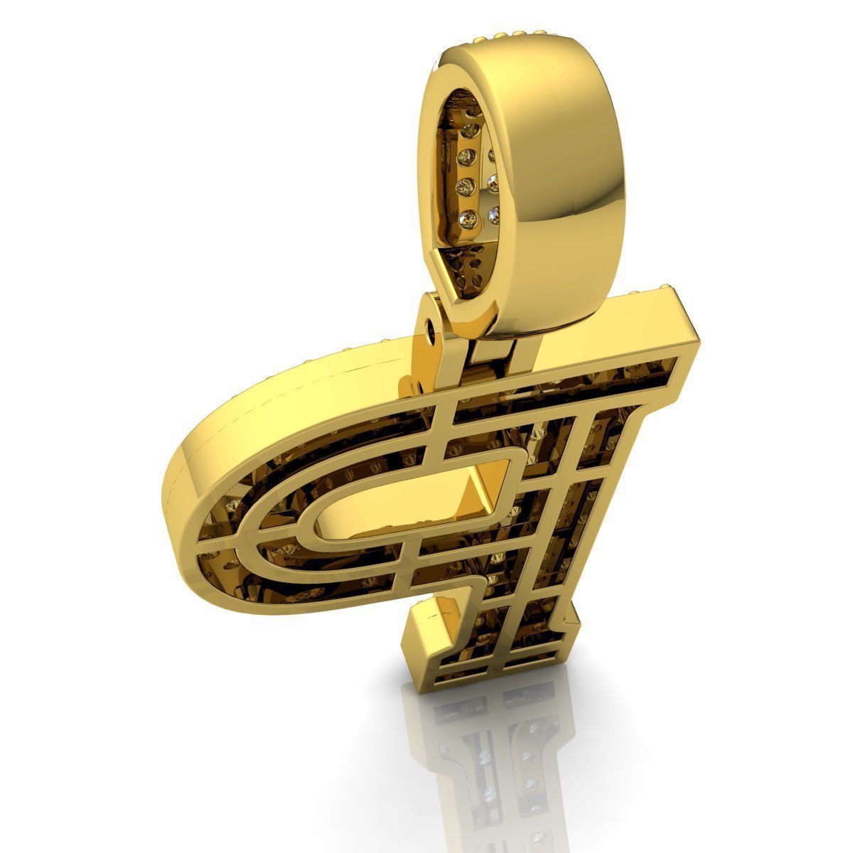 Alphabet Latter P Diamond Pendent 3d Model print 3D print model_7