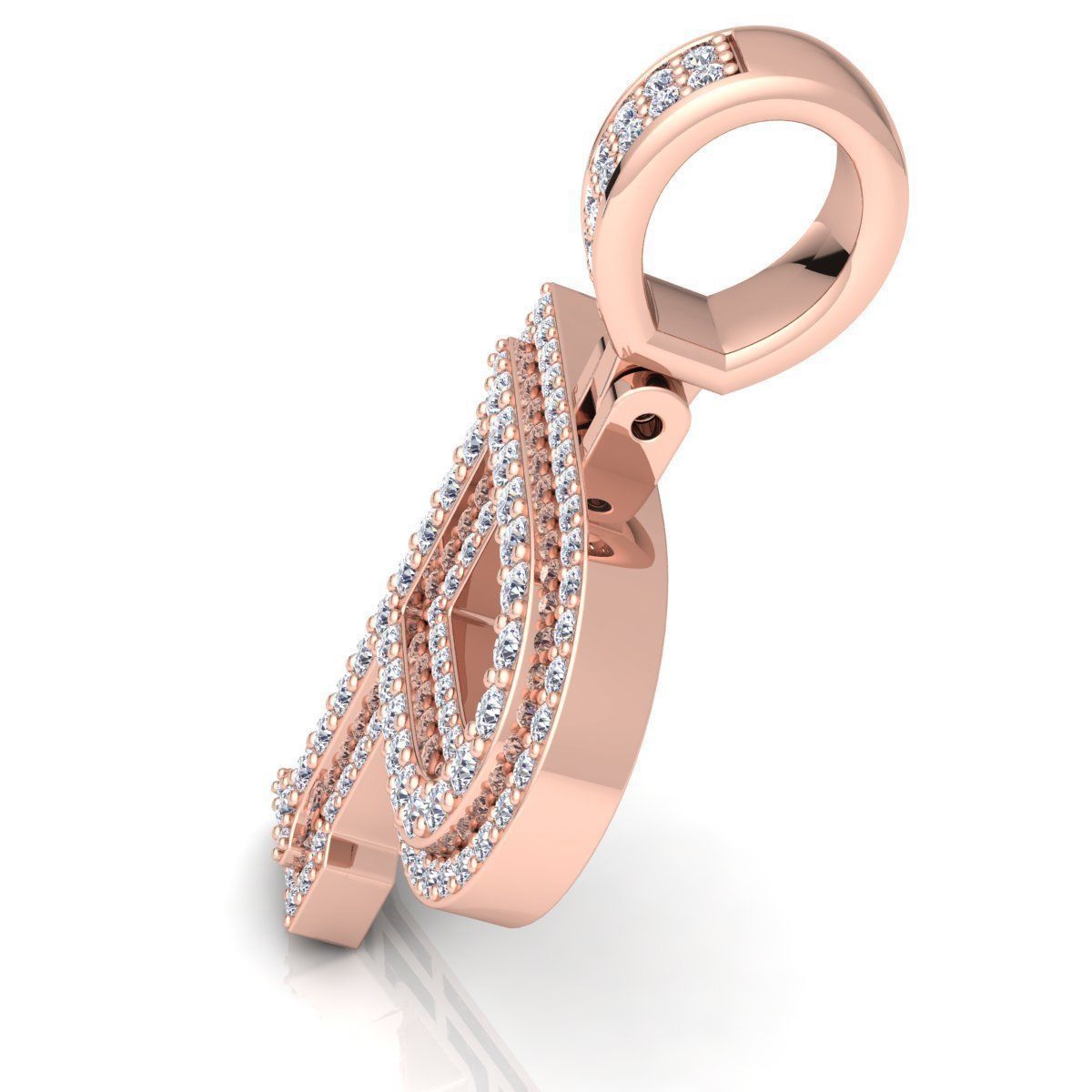 Alphabet Latter P Diamond Pendent 3d Model print 3D print model_11