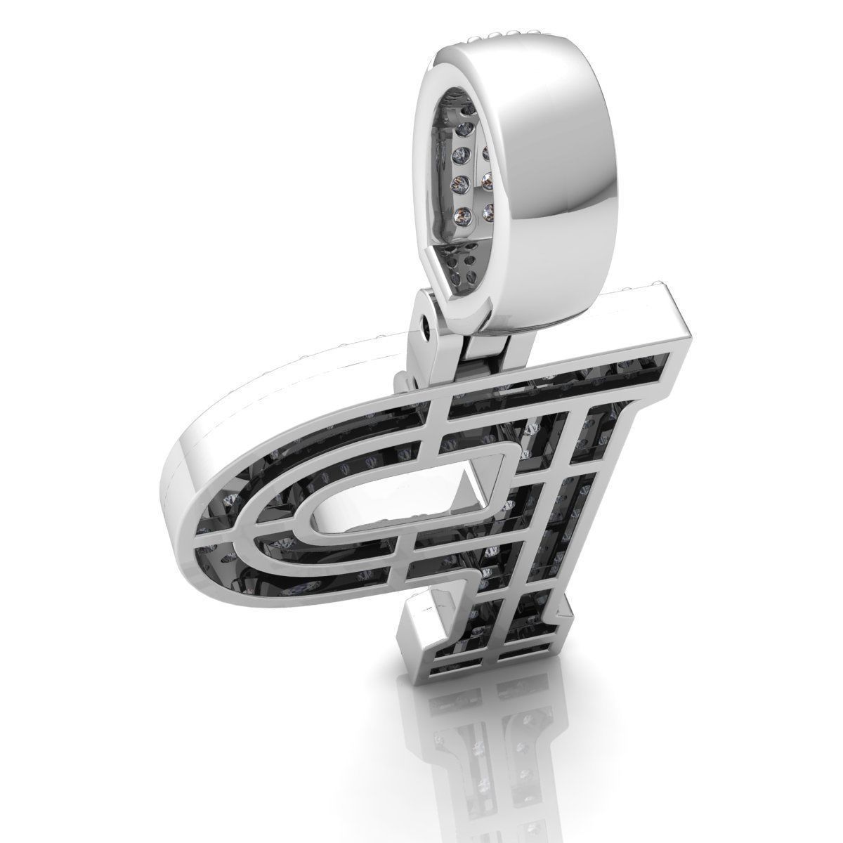 Alphabet Latter P Diamond Pendent 3d Model print 3D print model_9