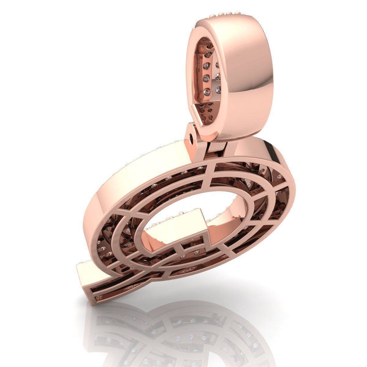 Alphabet Latter Q Diamond Pendent 3d Model print 3D print model_7