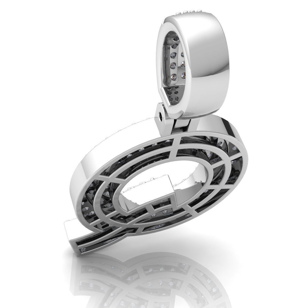 Alphabet Latter Q Diamond Pendent 3d Model print 3D print model_9