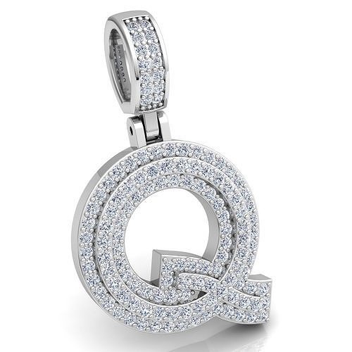 Alphabet Latter Q Diamond Pendent 3d Model print 3D print model