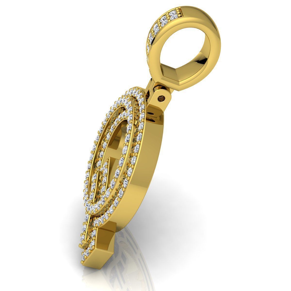 Alphabet Latter Q Diamond Pendent 3d Model print 3D print model_10