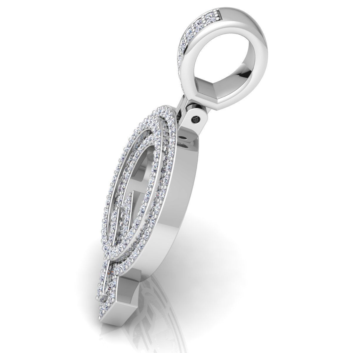 Alphabet Latter Q Diamond Pendent 3d Model print 3D print model_12