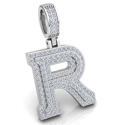 Alphabet Latter R Diamond Pendent 3d Model print 3D print model