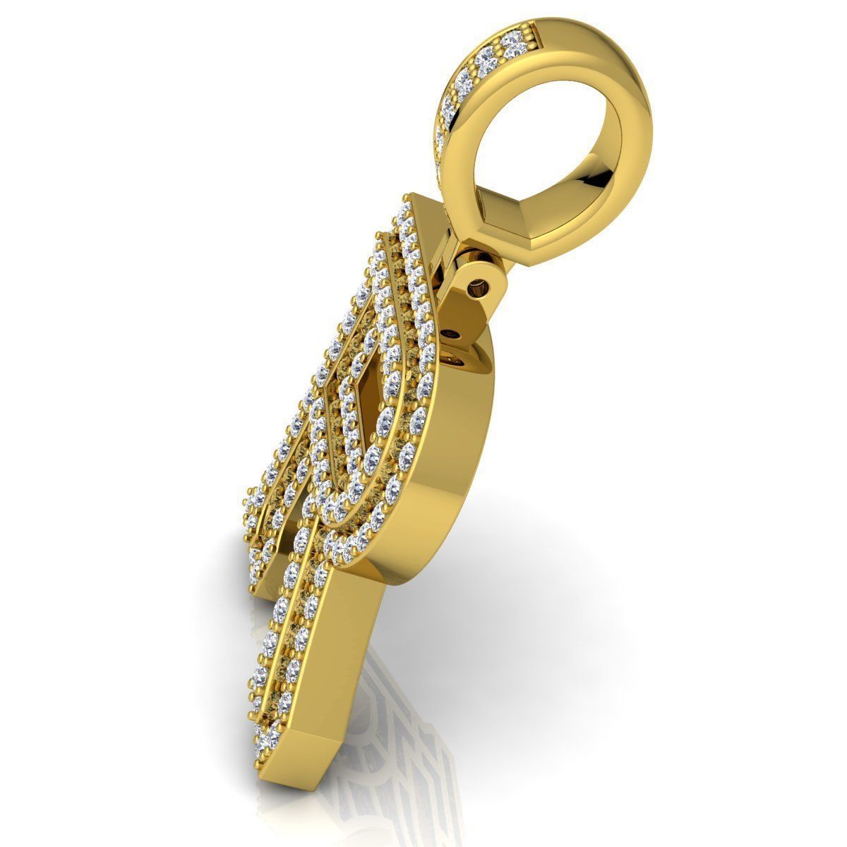 Alphabet Latter R Diamond Pendent 3d Model print 3D print model_10