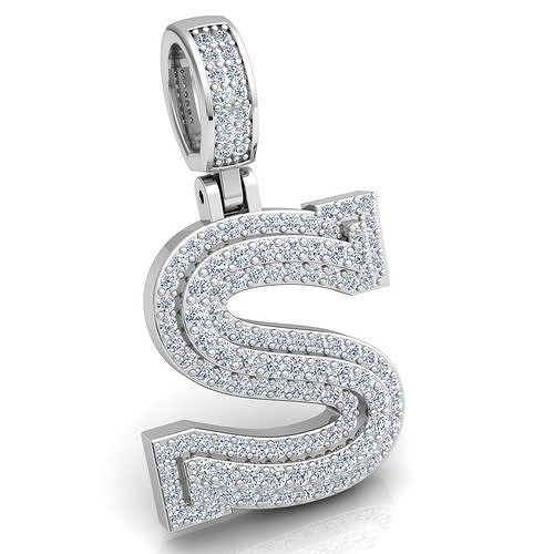 Alphabet Latter S Diamond Pendent 3d Model print 3D print model