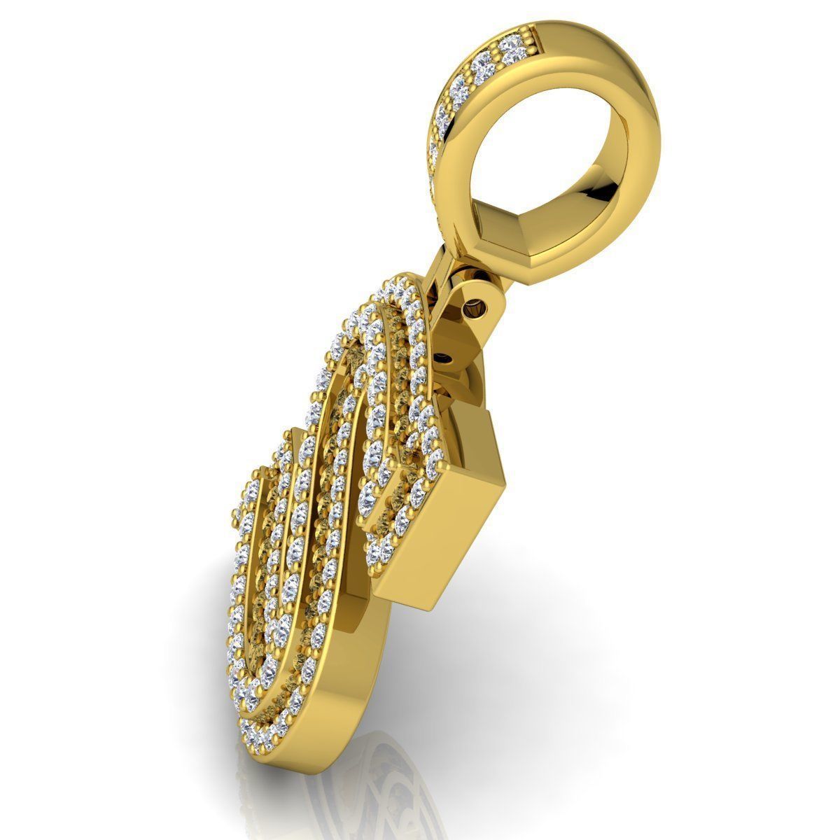 Alphabet Latter S Diamond Pendent 3d Model print 3D print model_10