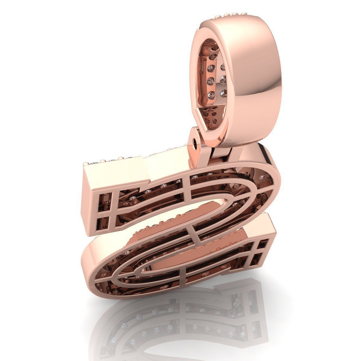 Alphabet Latter S Diamond Pendent 3d Model print 3D print model_8