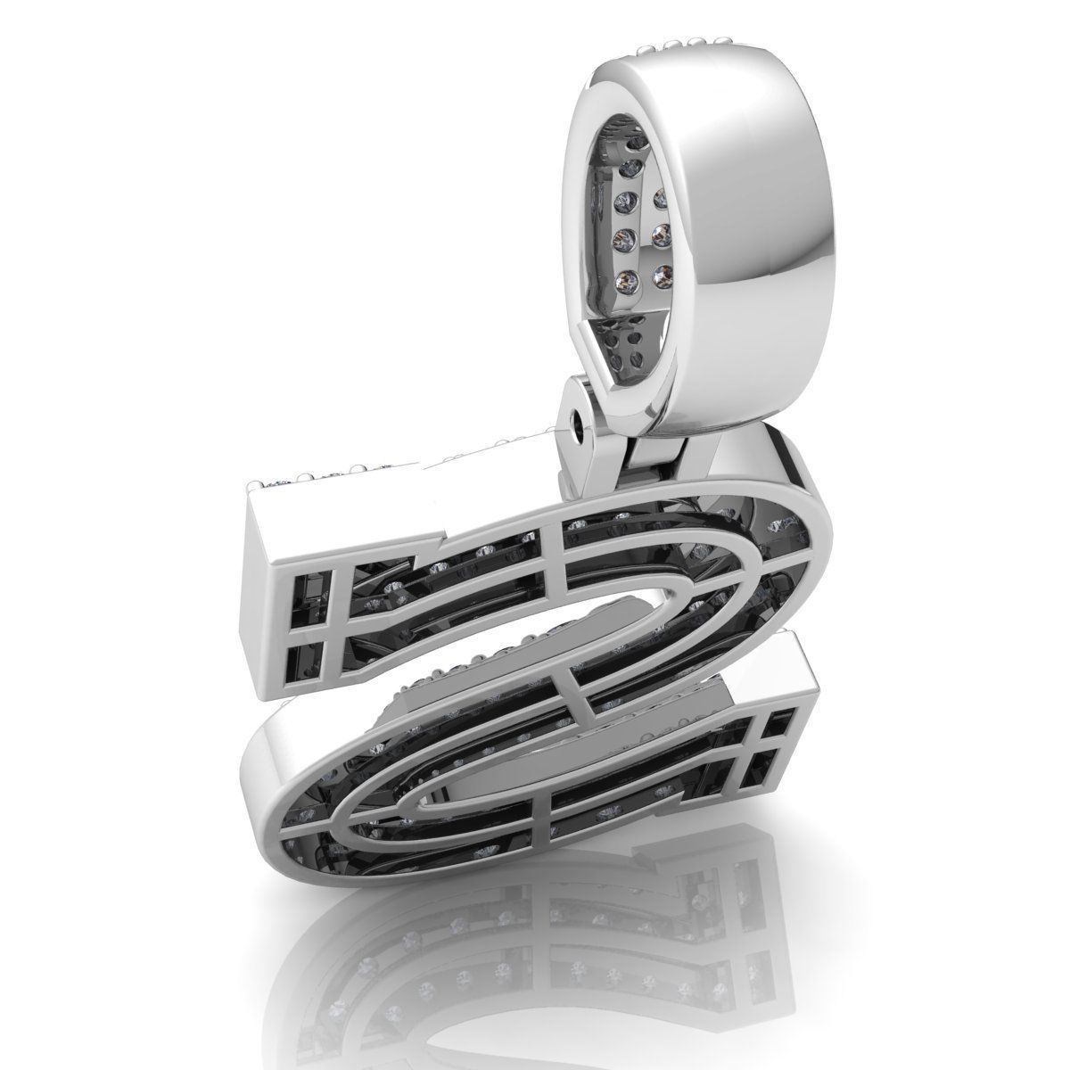 Alphabet Latter S Diamond Pendent 3d Model print 3D print model_9