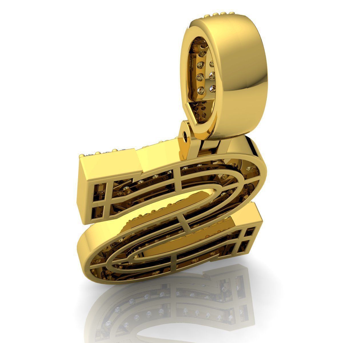 Alphabet Latter S Diamond Pendent 3d Model print 3D print model_7