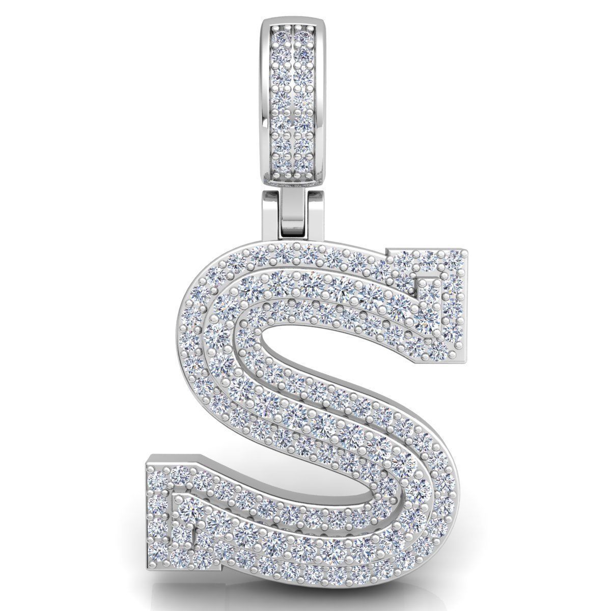 Alphabet Latter S Diamond Pendent 3d Model print 3D print model_6