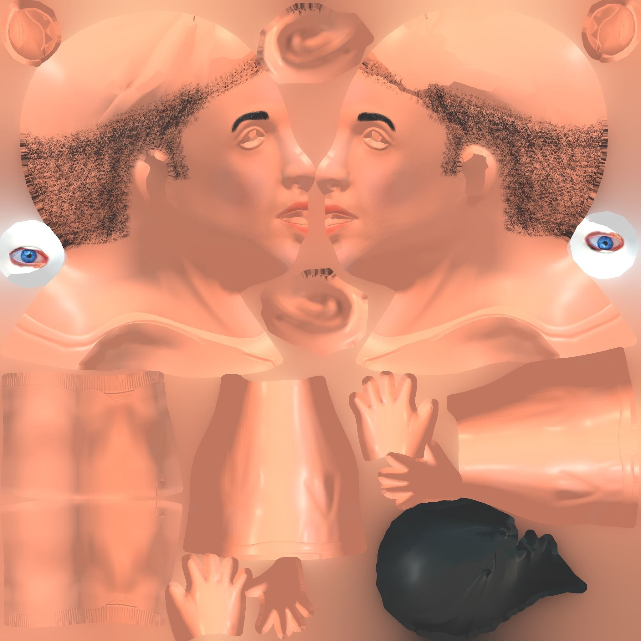 Soccer player Low-poly 3D model_5