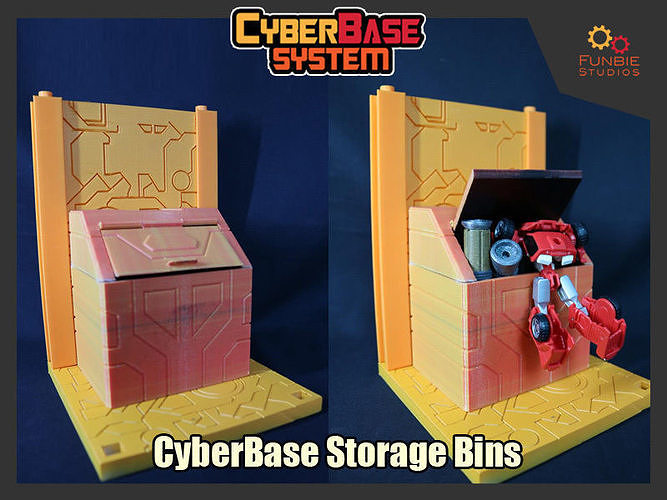 CyberBase System Storage Bins Free 3D print model