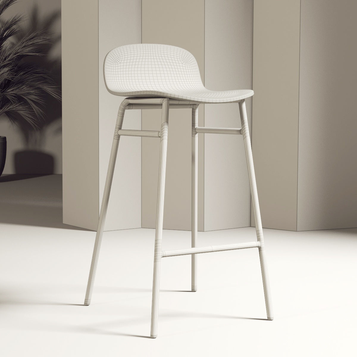 Bar Stool 01 3D model_2