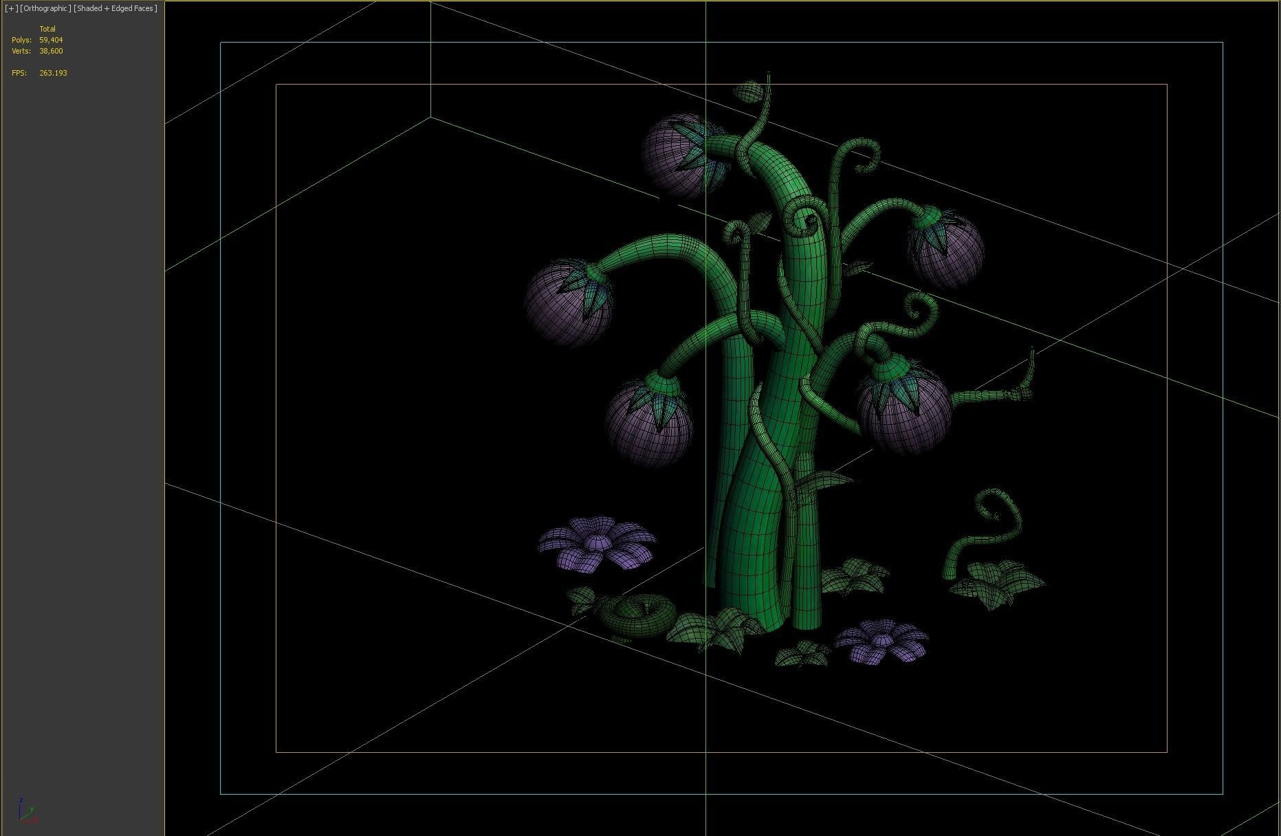 strange Flower game model 3D model_4