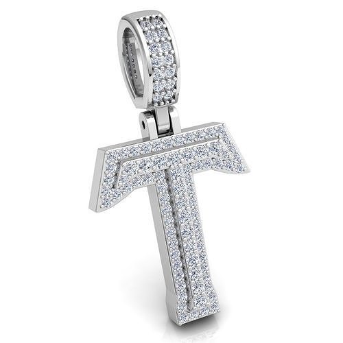 Alphabet Latter T Diamond Pendent 3d Model print 3D print model