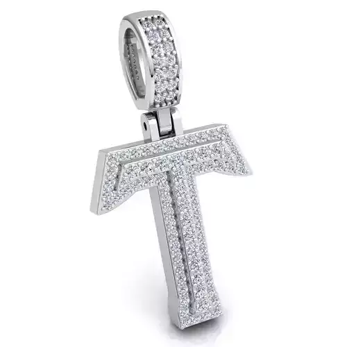 Alphabet Latter T Diamond Pendent 3d Model print 3D print model