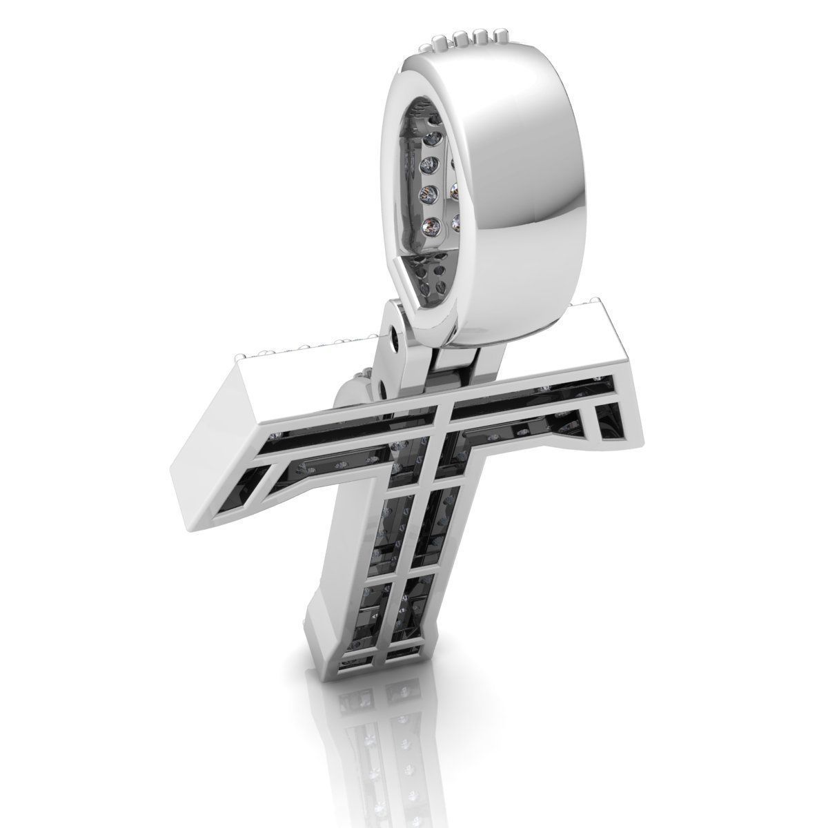 Alphabet Latter T Diamond Pendent 3d Model print 3D print model_8