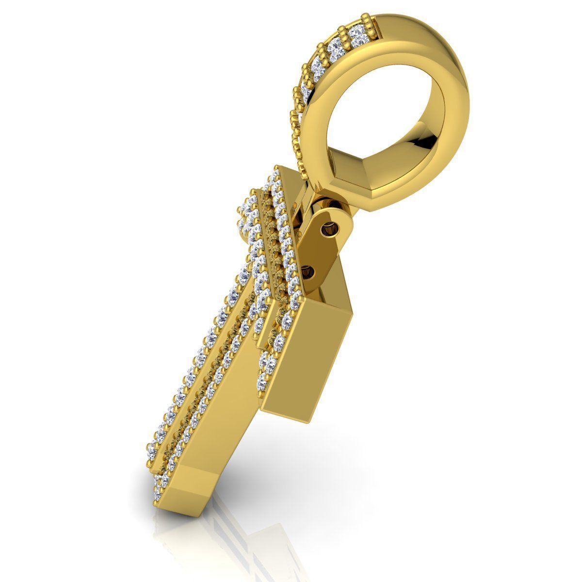 Alphabet Latter T Diamond Pendent 3d Model print 3D print model_10