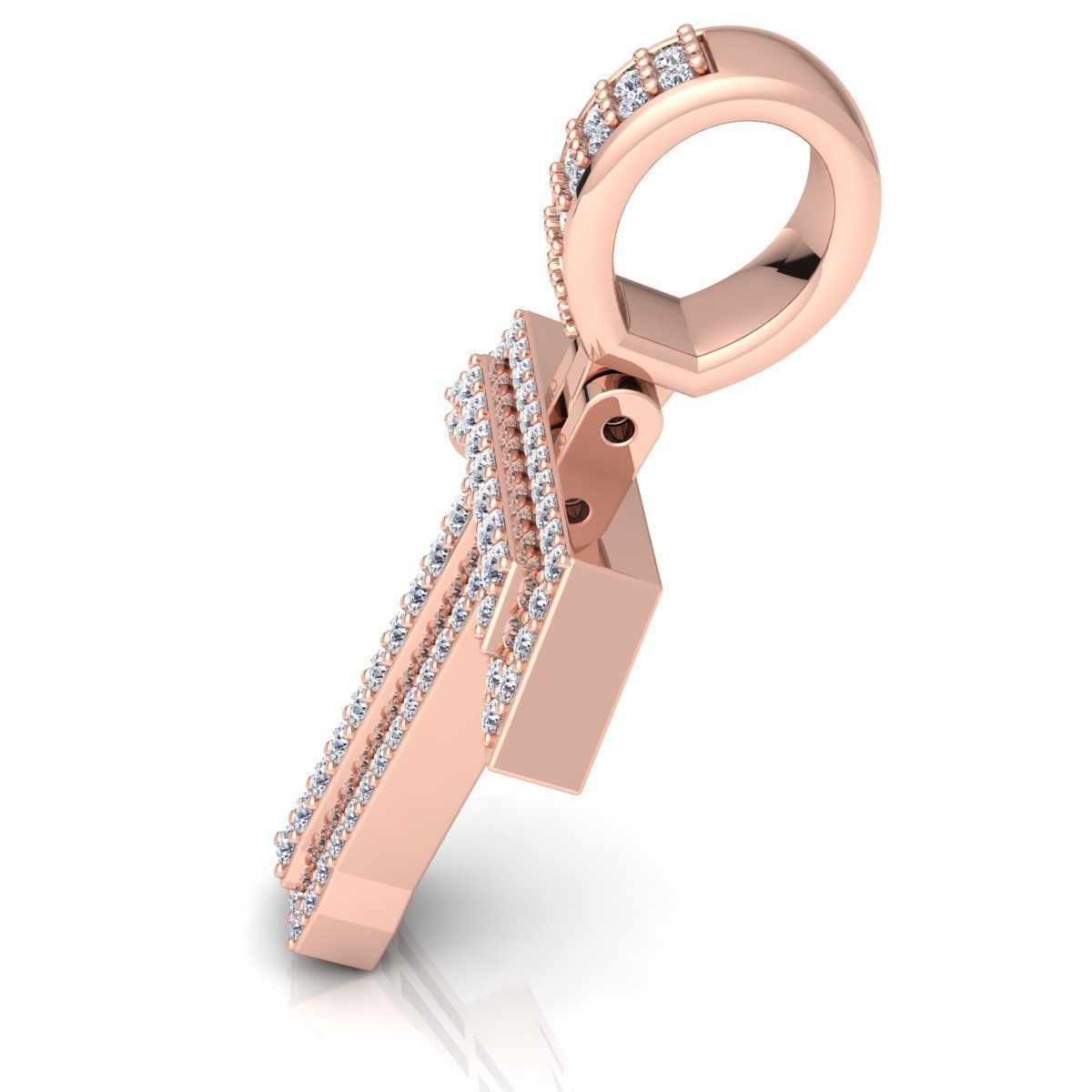 Alphabet Latter T Diamond Pendent 3d Model print 3D print model_11