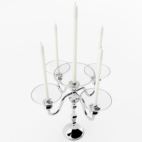 Five Branched Candle Holder 3D model CGTrader