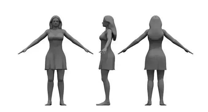 girl Summer Dresses 3d model