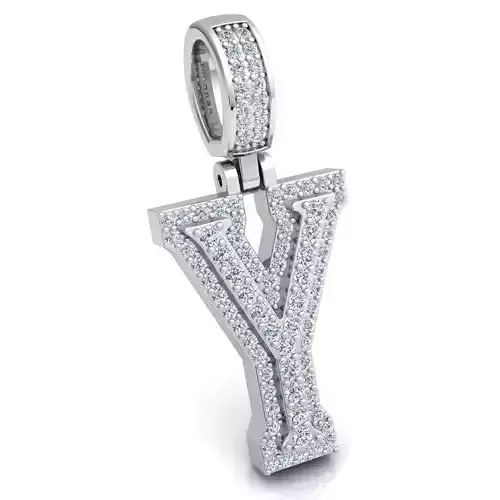 Alphabet Latter Y Diamond Pendent 3d Model print