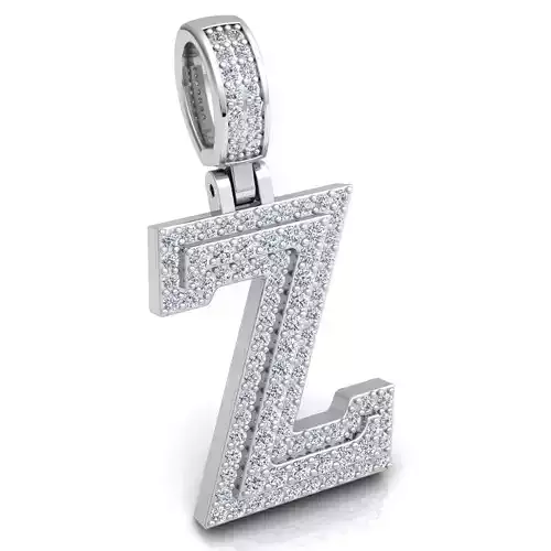 Alphabet Latter Z Diamond Pendent 3d Model print