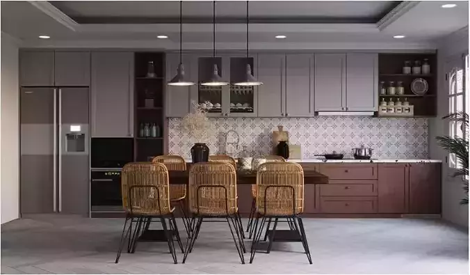 Kitchen modern design - dining table and chairs