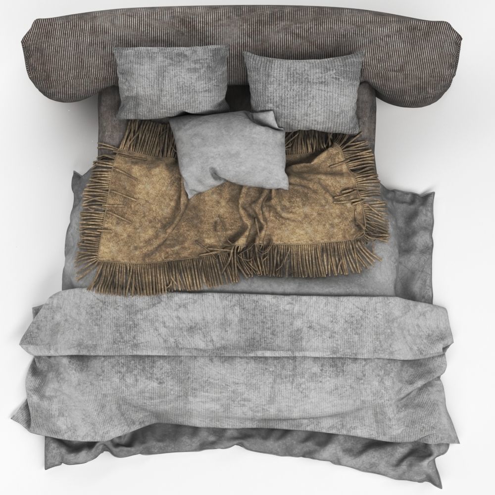 Double Bed  Free 3D model_3