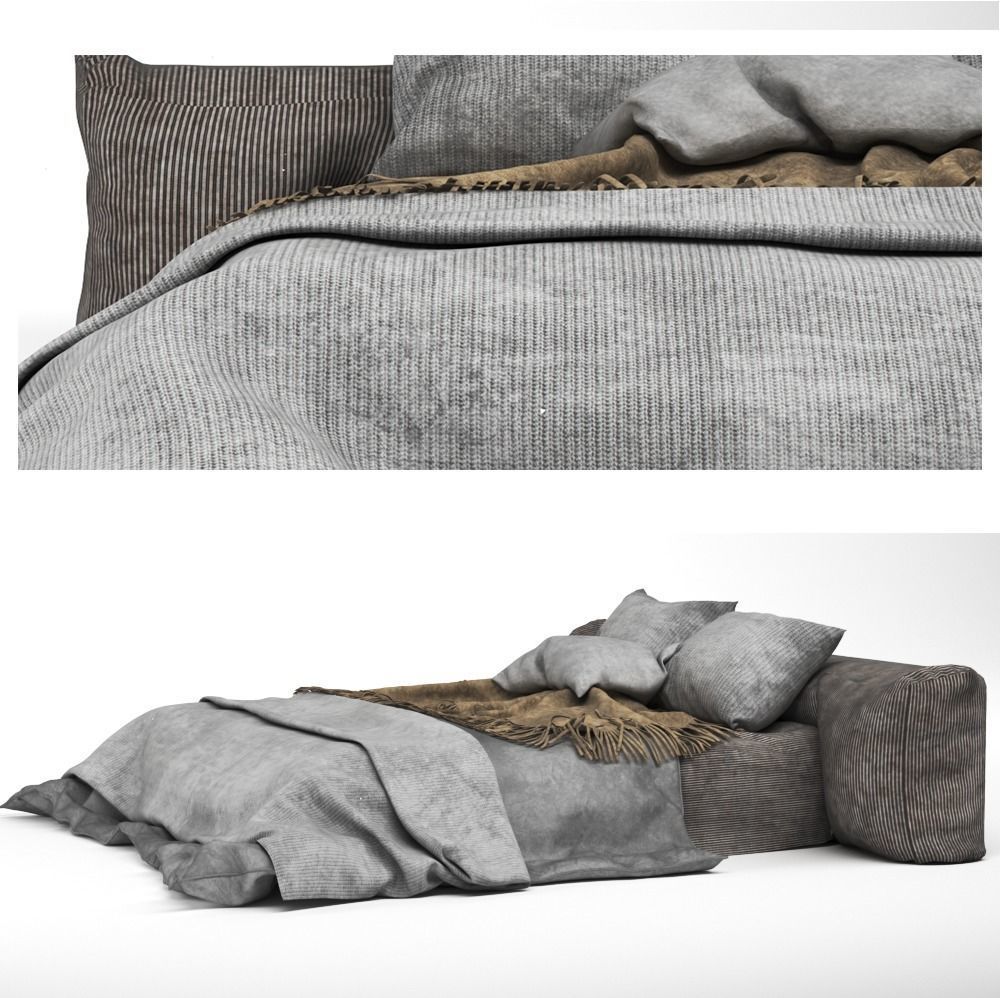 Double Bed  Free 3D model_2