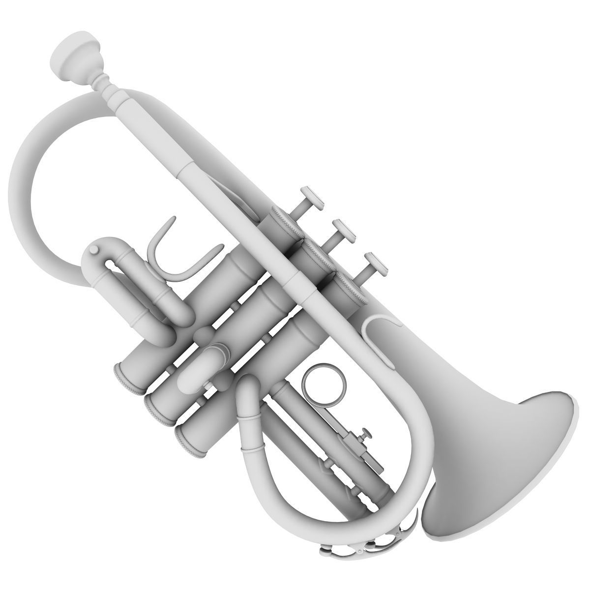 Soprano Cornet 3D model_7