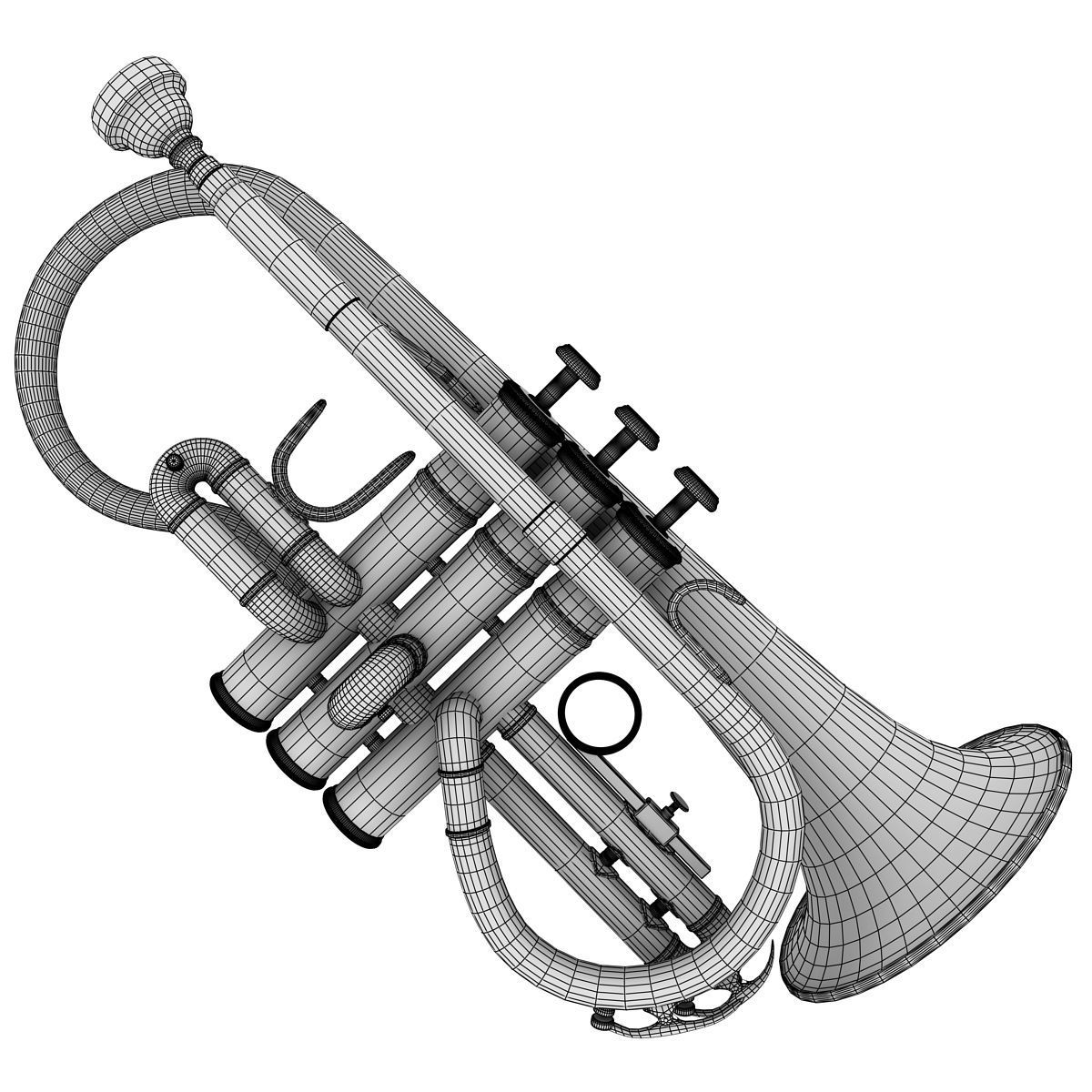 Soprano Cornet 3D model_8