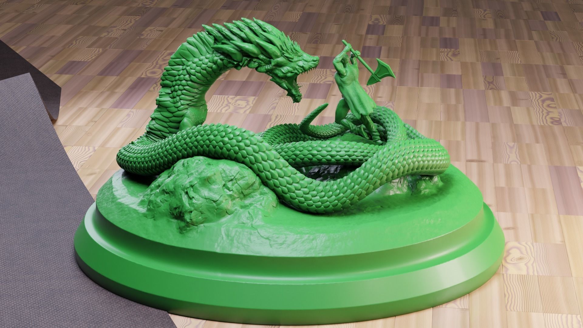 Linnorm the Dragon Vs huntsman 3D print model_5