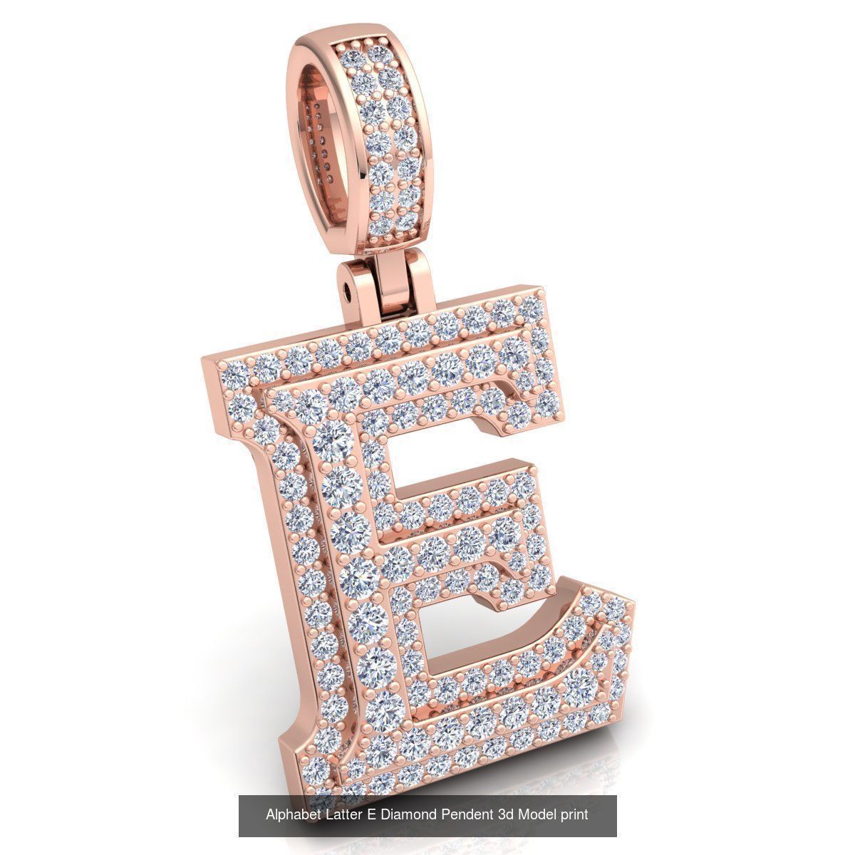 Full Set of Alphabet Latter Diamond Pendants 3d Model Print  3D Model Collection_7