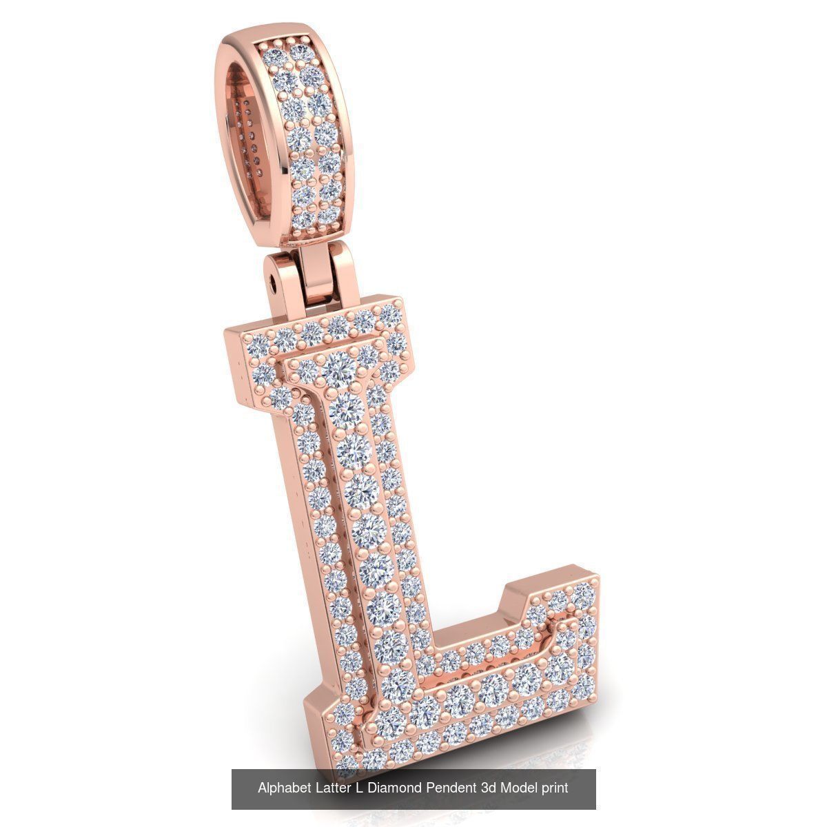 Full Set of Alphabet Latter Diamond Pendants 3d Model Print  3D Model Collection_14