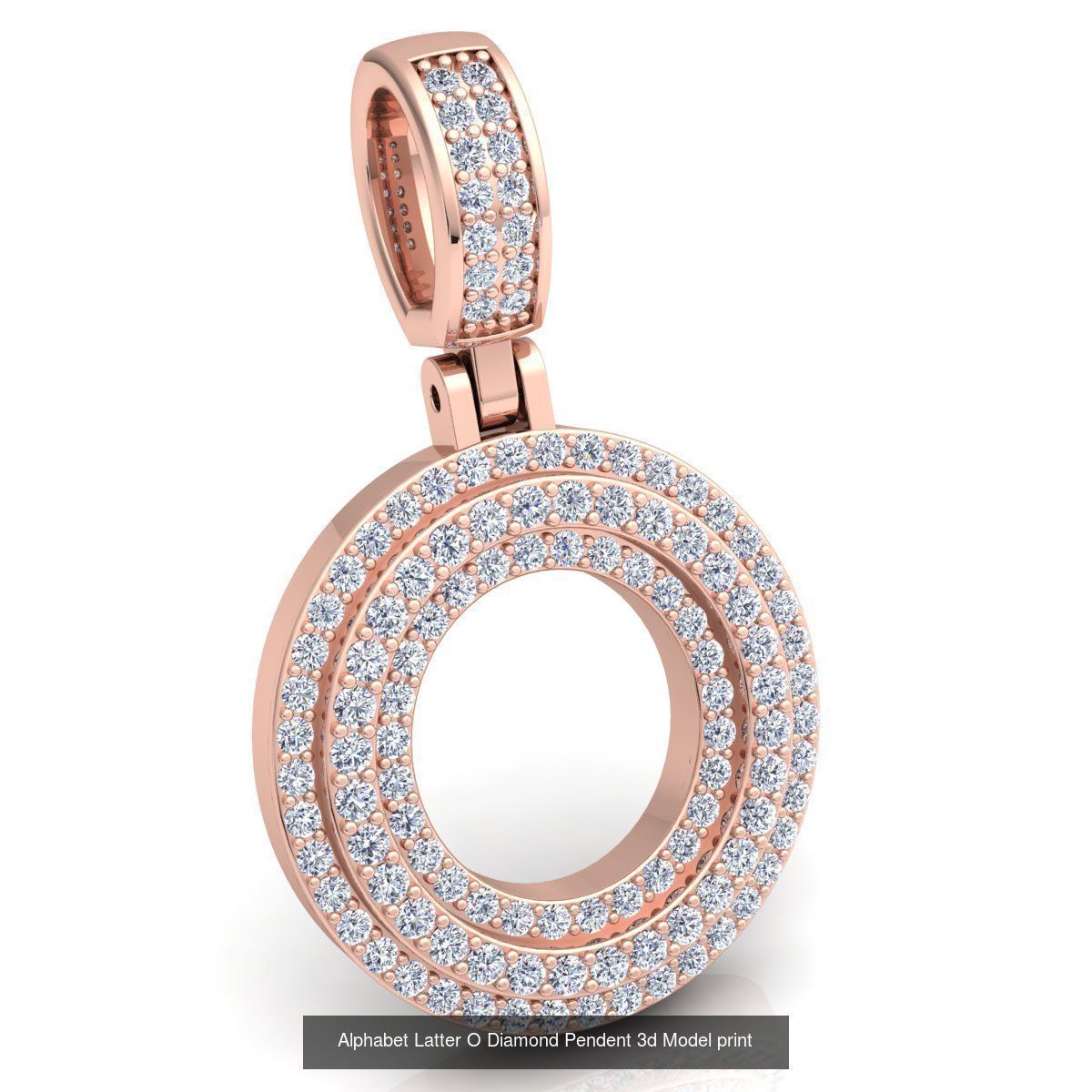 Full Set of Alphabet Latter Diamond Pendants 3d Model Print  3D Model Collection_17