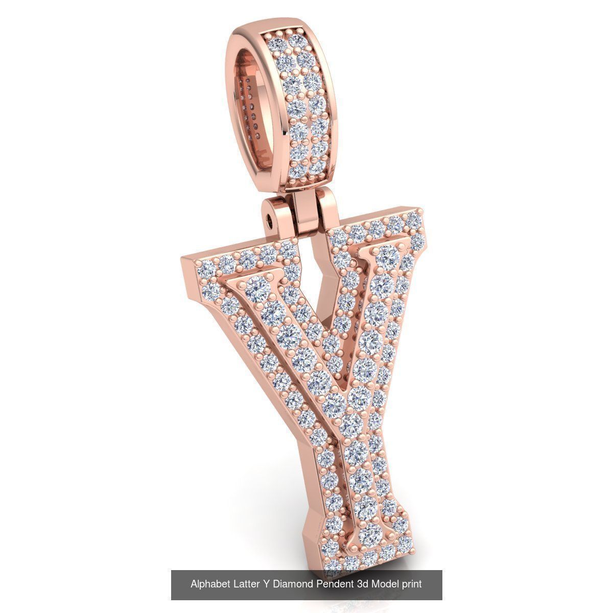 Full Set of Alphabet Latter Diamond Pendants 3d Model Print  3D Model Collection_27