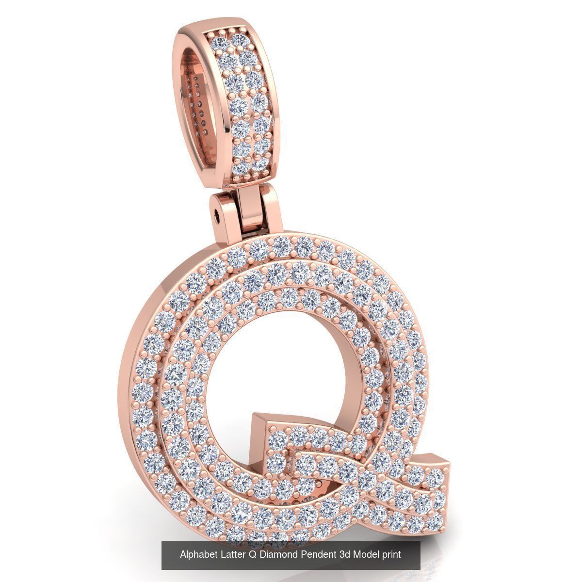 Full Set of Alphabet Latter Diamond Pendants 3d Model Print  3D Model Collection_19