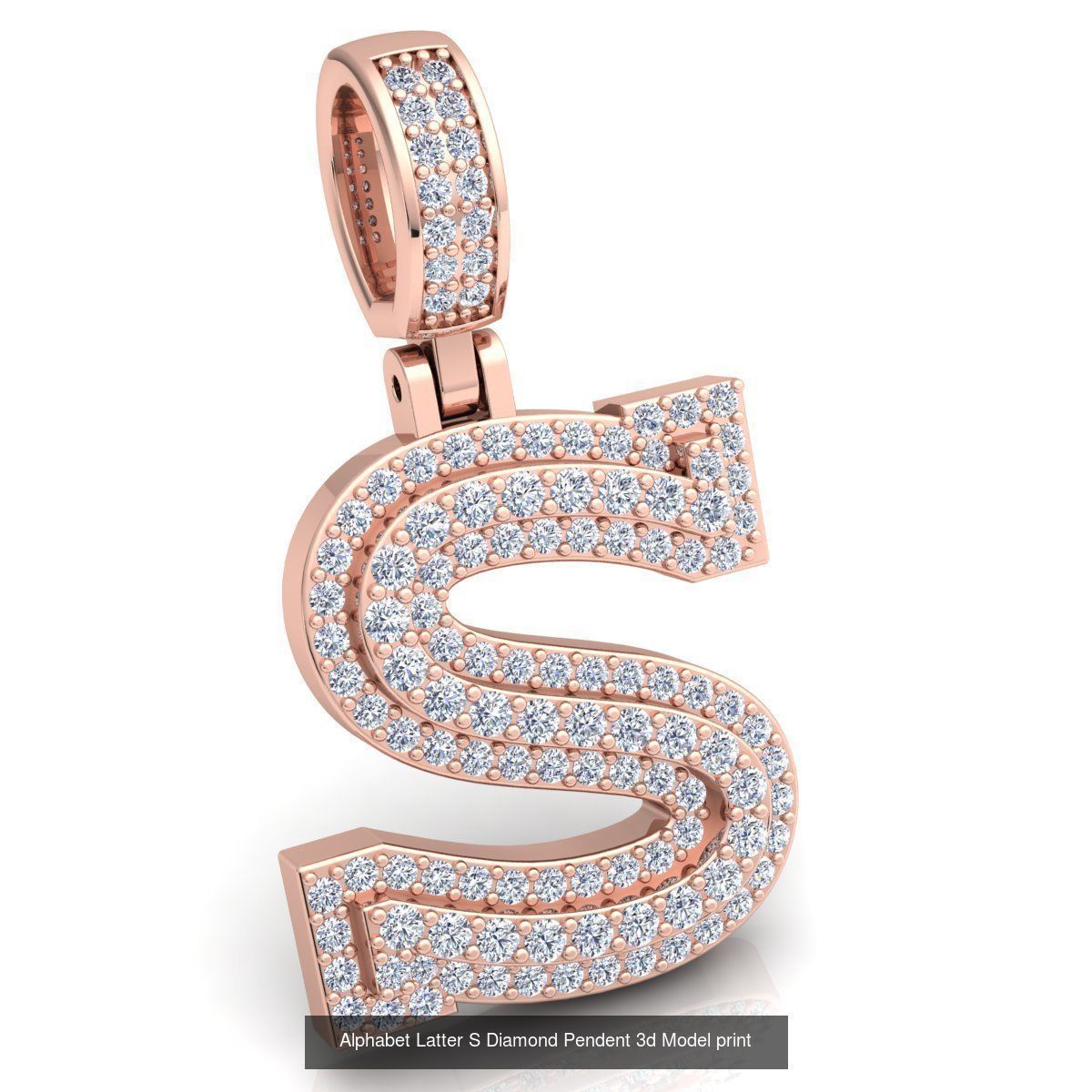 Full Set of Alphabet Latter Diamond Pendants 3d Model Print  3D Model Collection_21