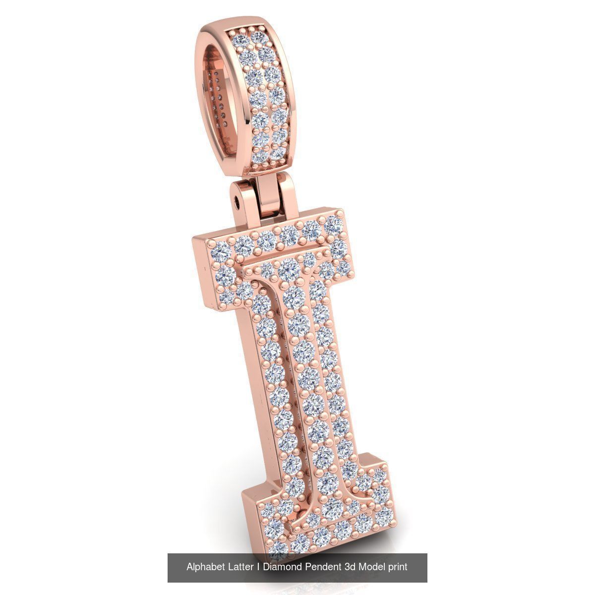 Full Set of Alphabet Latter Diamond Pendants 3d Model Print  3D Model Collection_11