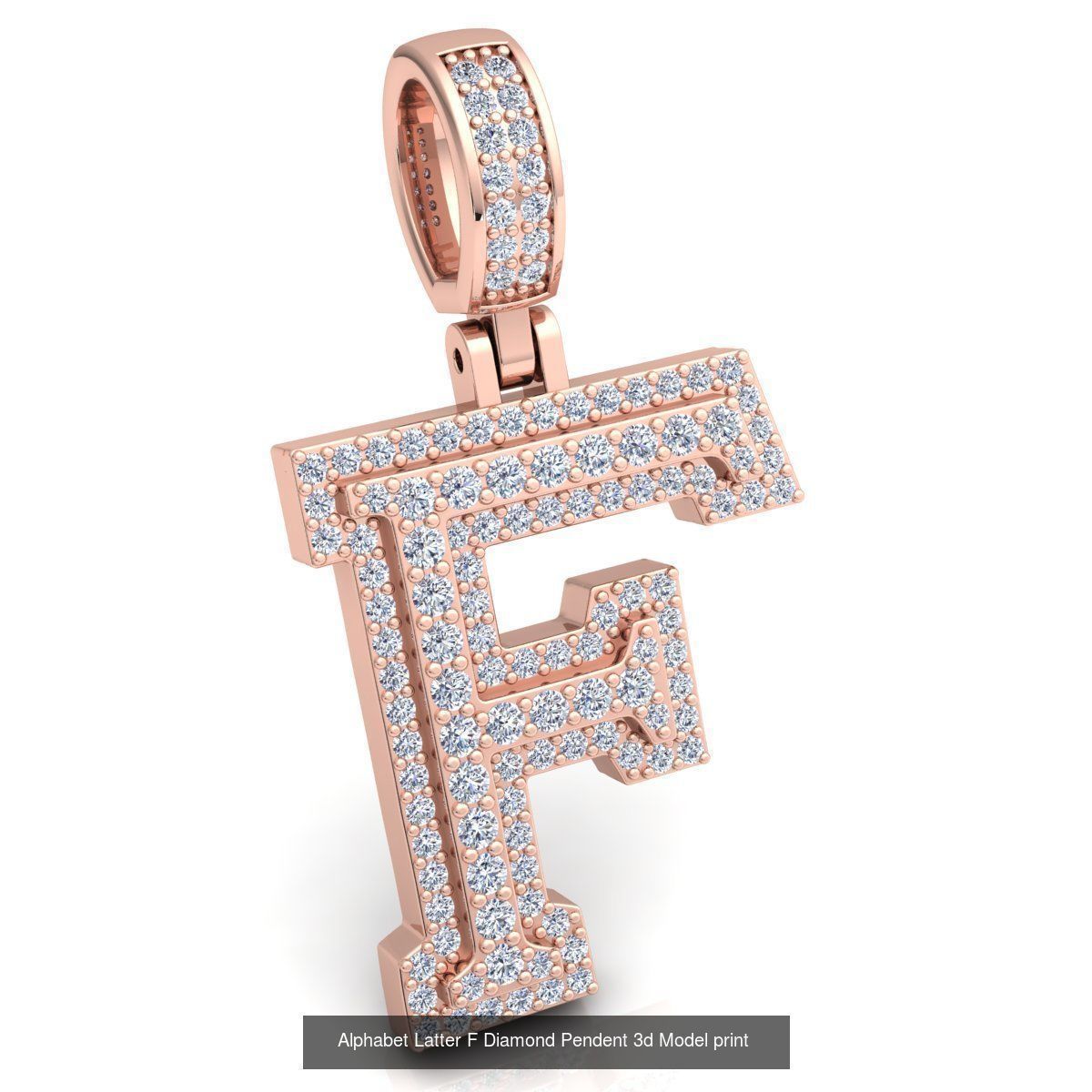 Full Set of Alphabet Latter Diamond Pendants 3d Model Print  3D Model Collection_8