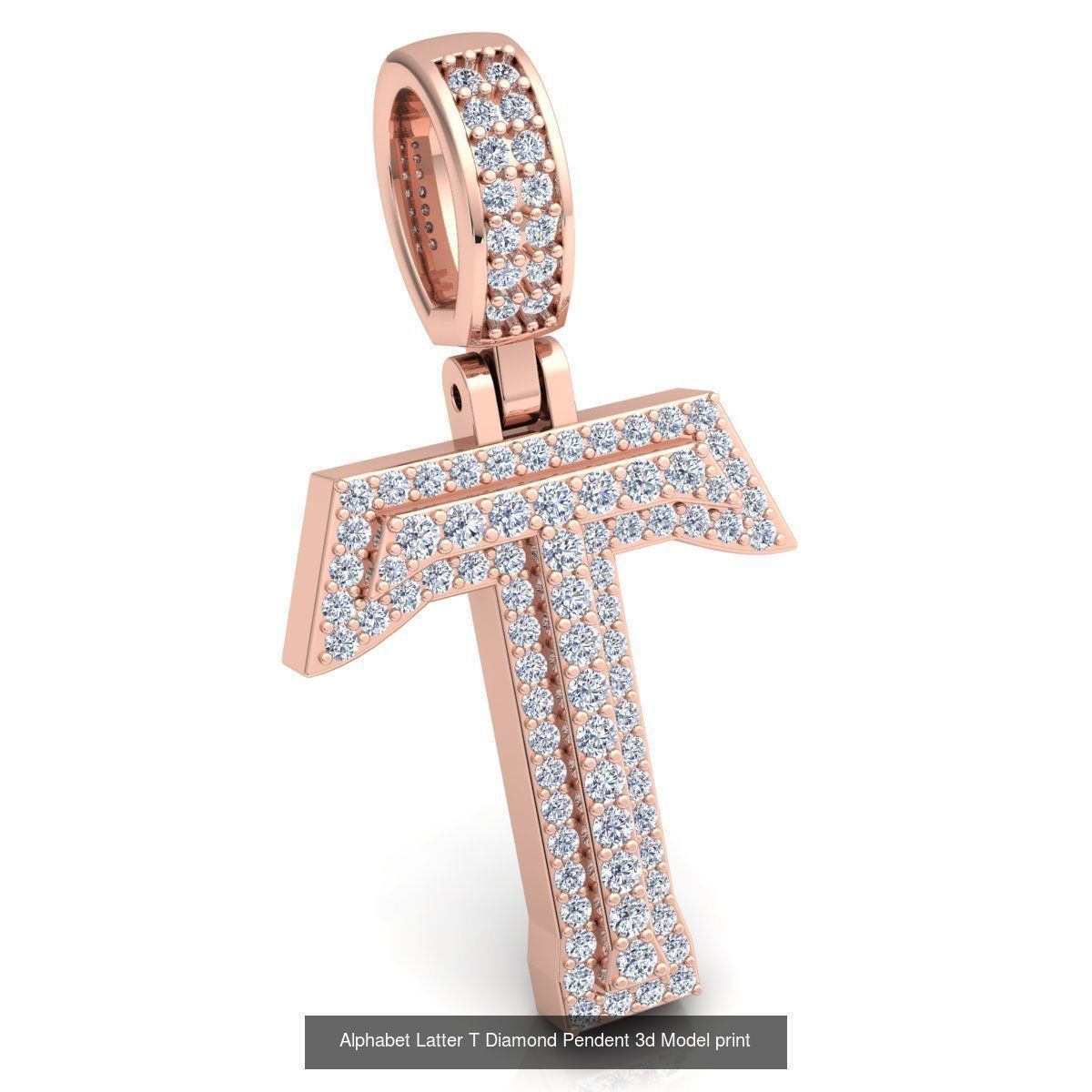 Full Set of Alphabet Latter Diamond Pendants 3d Model Print  3D Model Collection_22