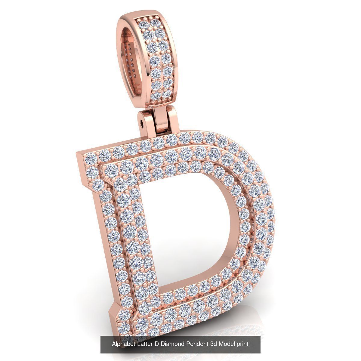 Full Set of Alphabet Latter Diamond Pendants 3d Model Print  3D Model Collection_6