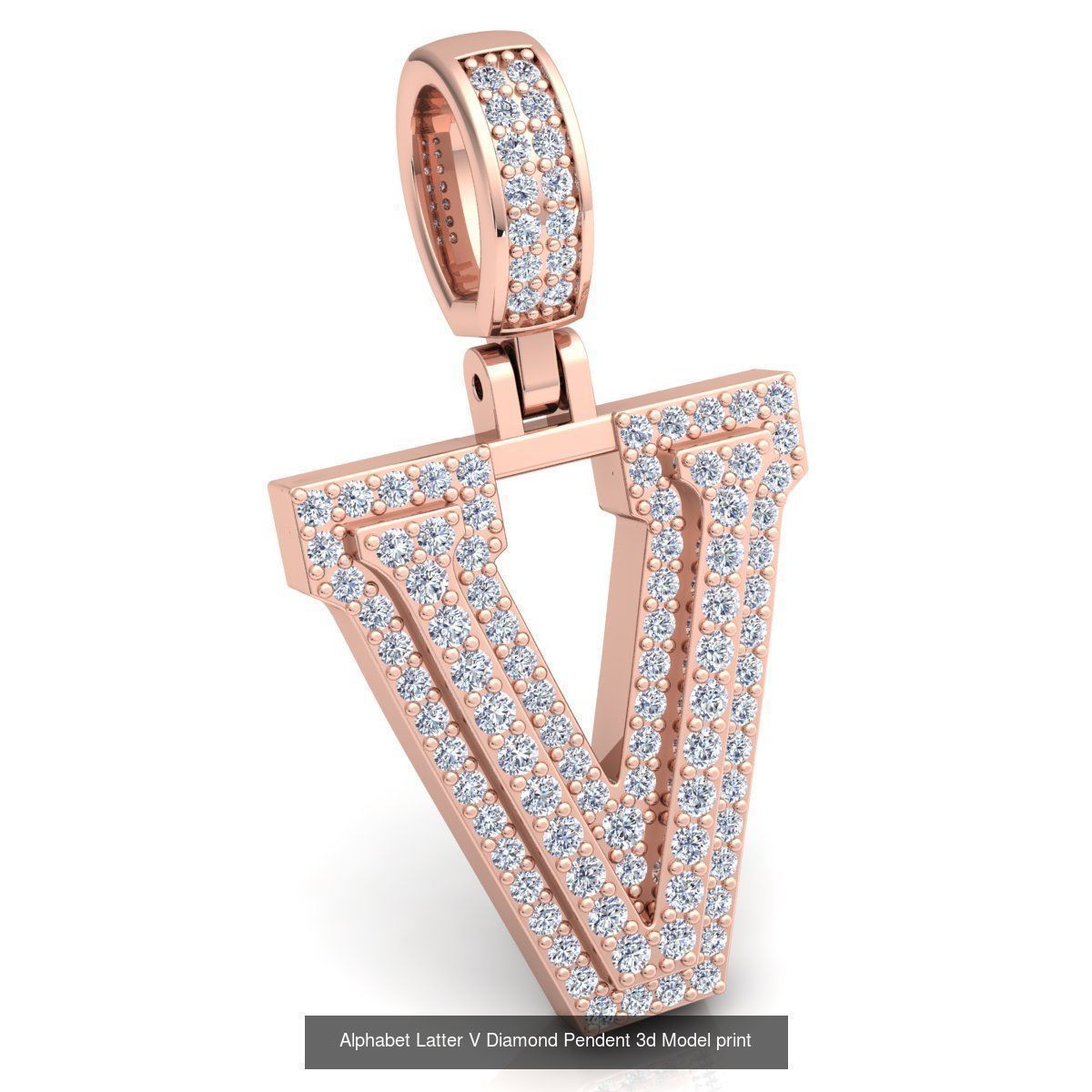 Full Set of Alphabet Latter Diamond Pendants 3d Model Print  3D Model Collection_24