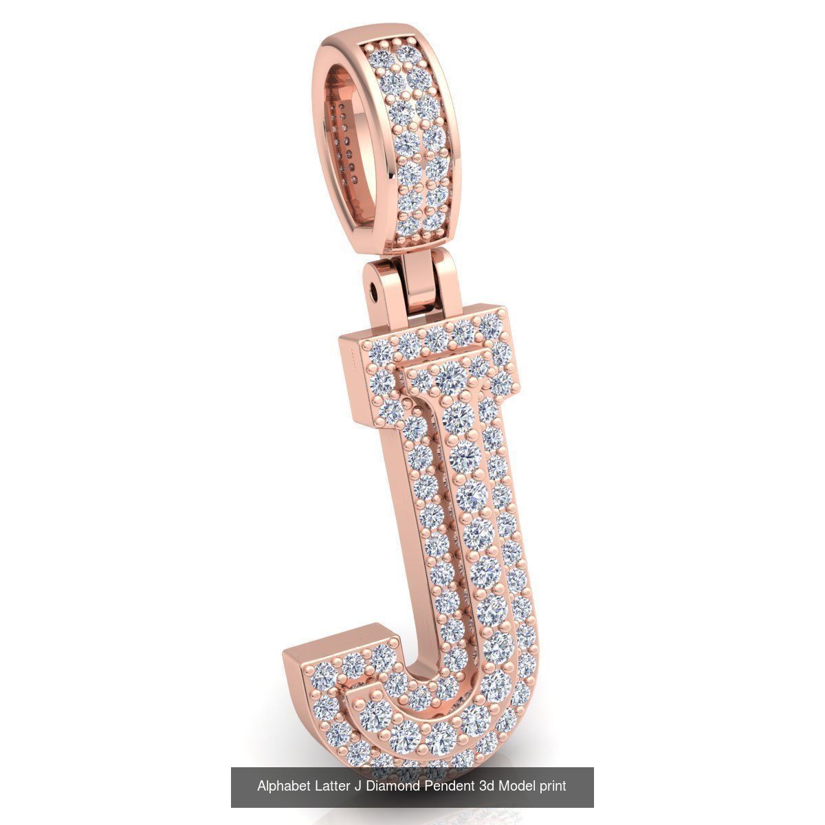 Full Set of Alphabet Latter Diamond Pendants 3d Model Print  3D Model Collection_12
